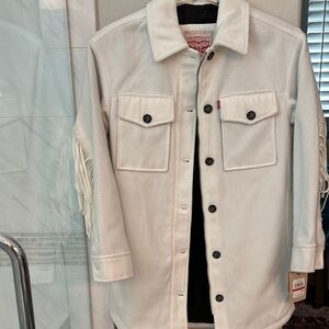 Levi's  Cream Fringe Shirt Jacket NWT